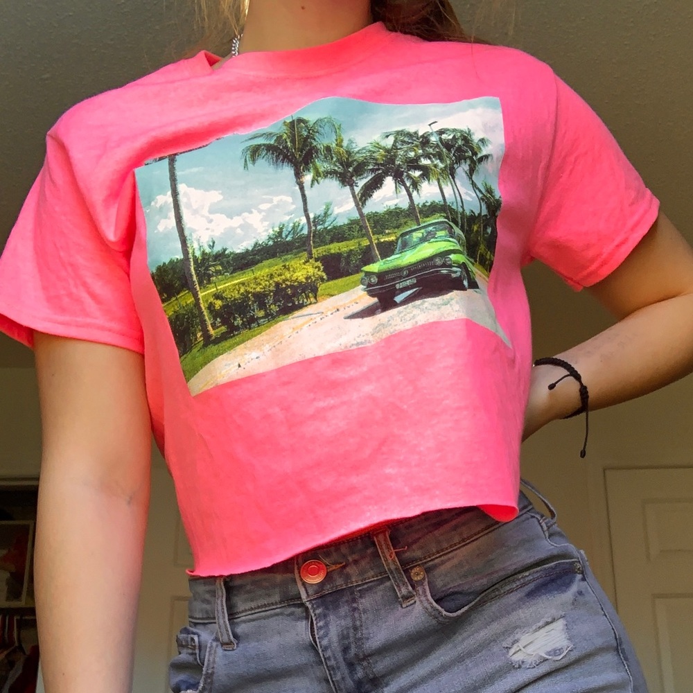 neon pink Cali style tee